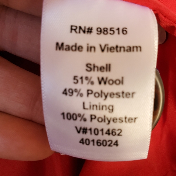 Coldwater Creek Wool Jacket Red Coat Size 16 - EUC! - Picture 15 of 16